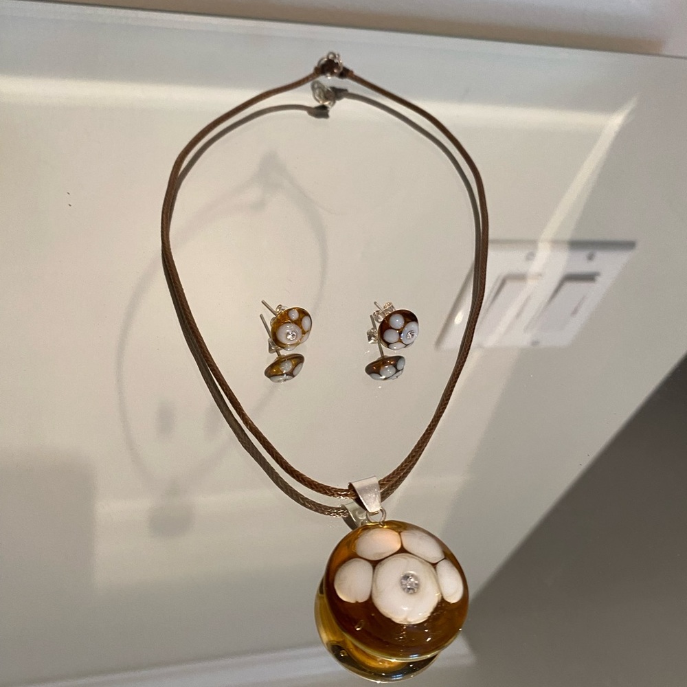 Murano glass necklace set